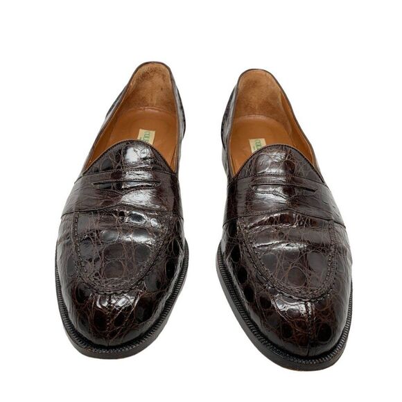Cole Haan Dark Brown Genuine Crocodile Loafers - Picture 3 of 12